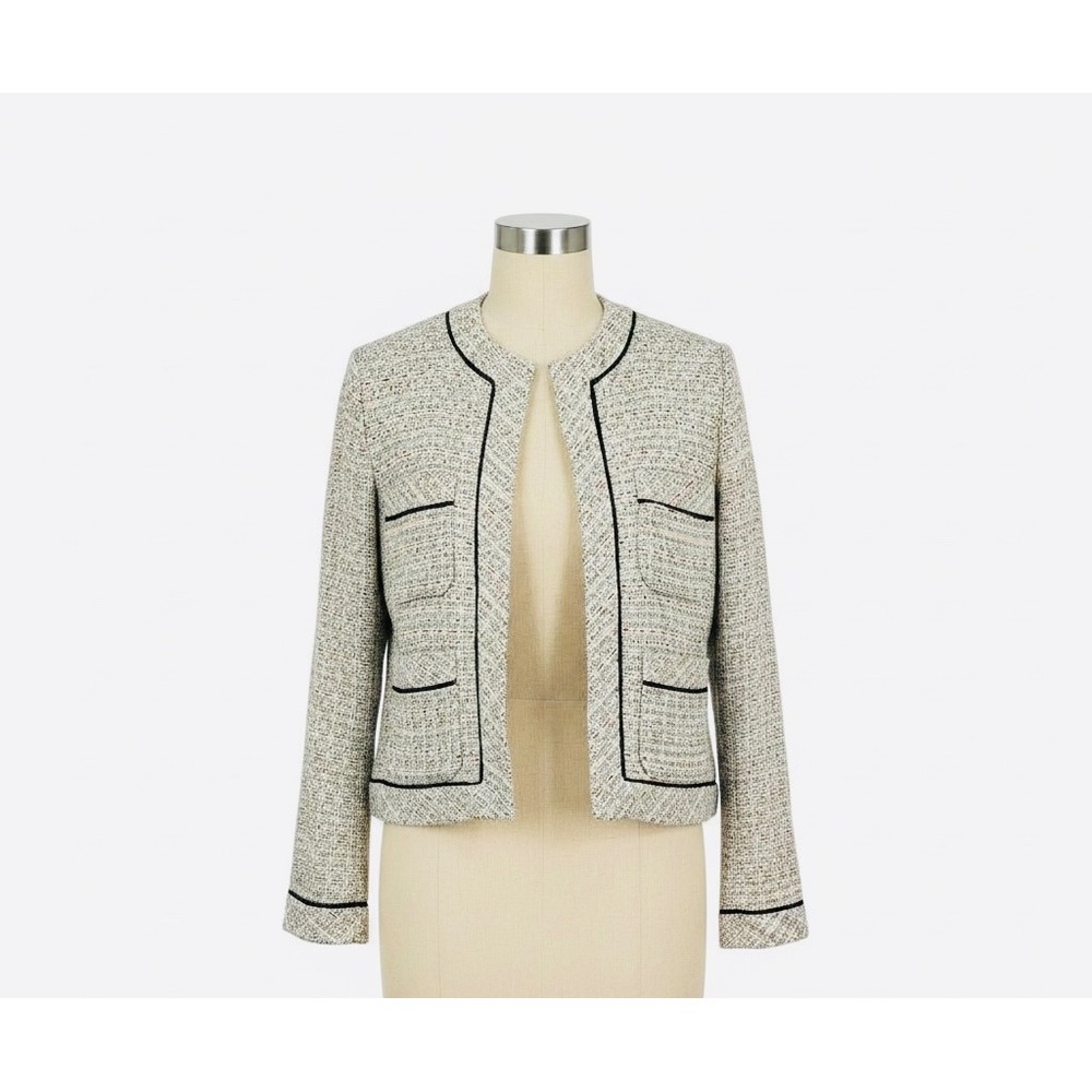 Silkland Petite Silk Blend Tweed Blazer Jacket Cream Multi PM
